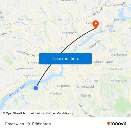 Greenwich to Eddington map
