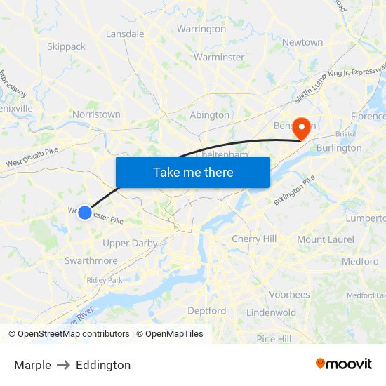 Marple to Eddington map