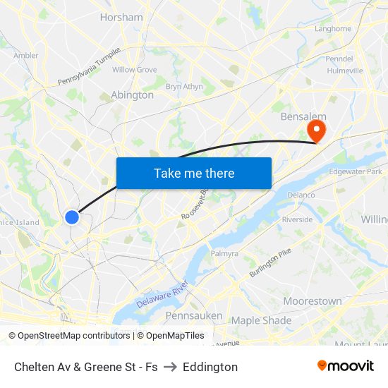 Chelten Av & Greene St - Fs to Eddington map
