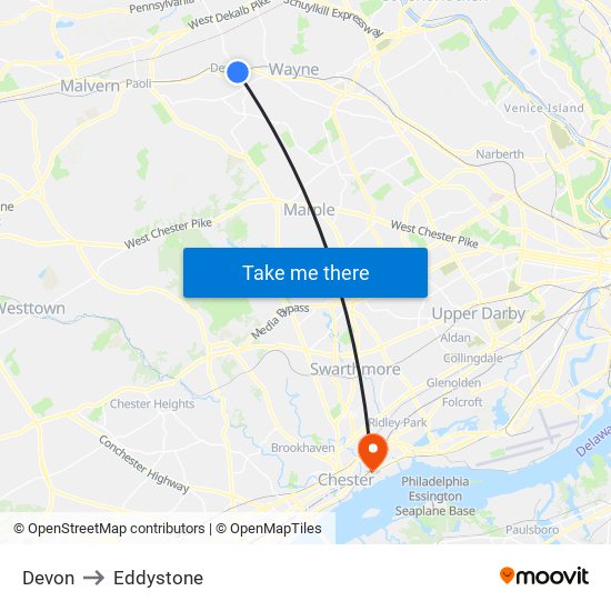 Devon to Eddystone map