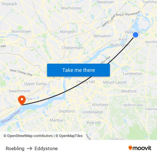 Roebling to Eddystone map