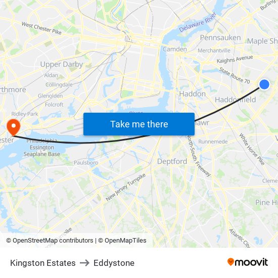 Kingston Estates to Eddystone map