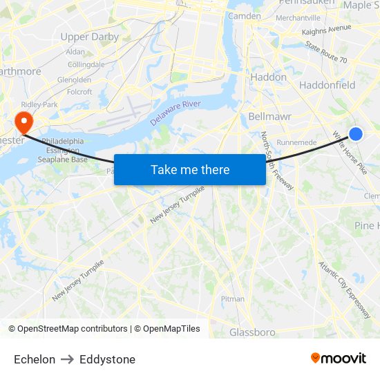 Echelon to Eddystone map
