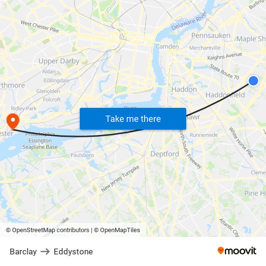 Barclay to Eddystone map