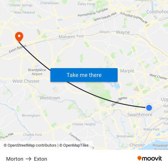 Morton to Exton map