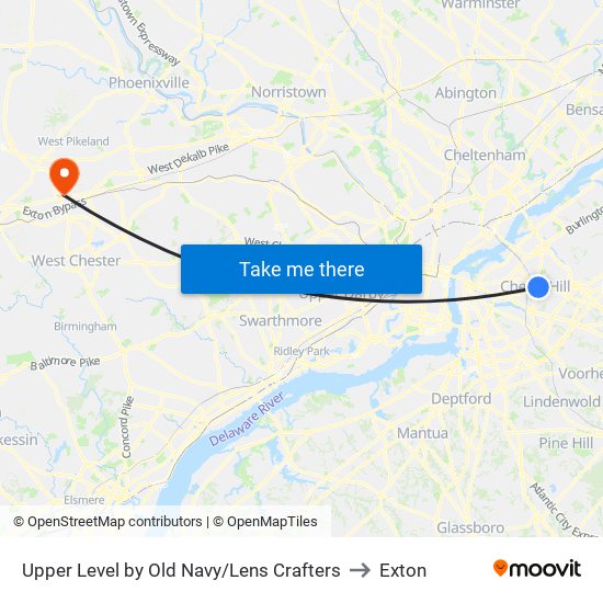 Upper Level by Old Navy/Lens Crafters to Exton map