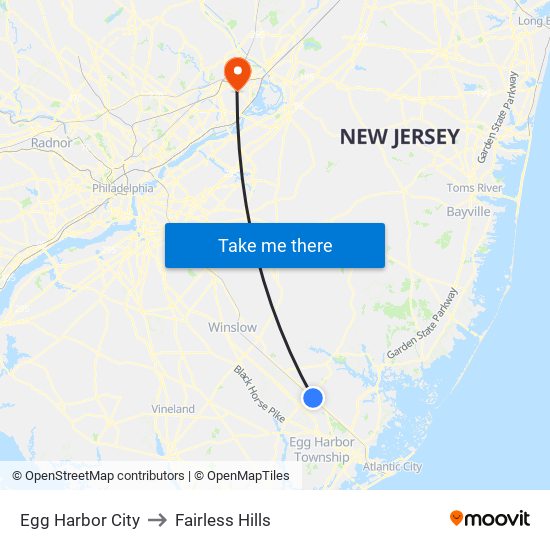 Egg Harbor City to Fairless Hills map