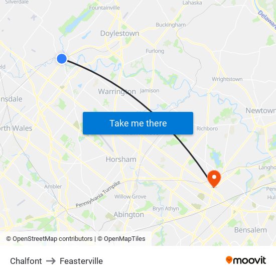 Chalfont to Feasterville map