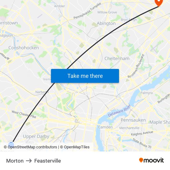 Morton to Feasterville map
