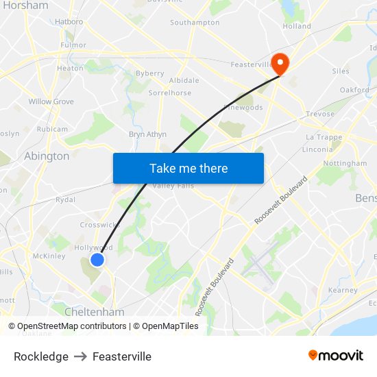 Rockledge to Feasterville map