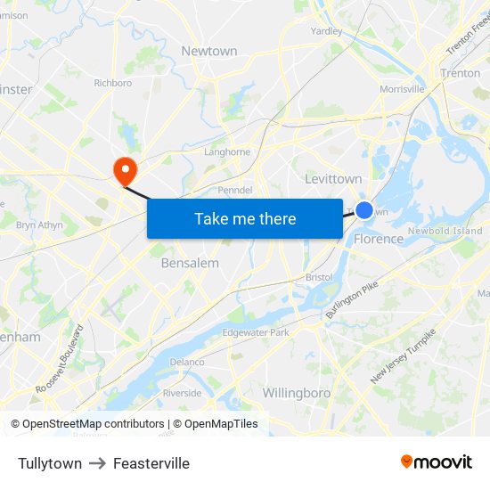 Tullytown to Feasterville map