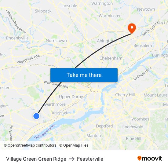 Village Green-Green Ridge to Feasterville map