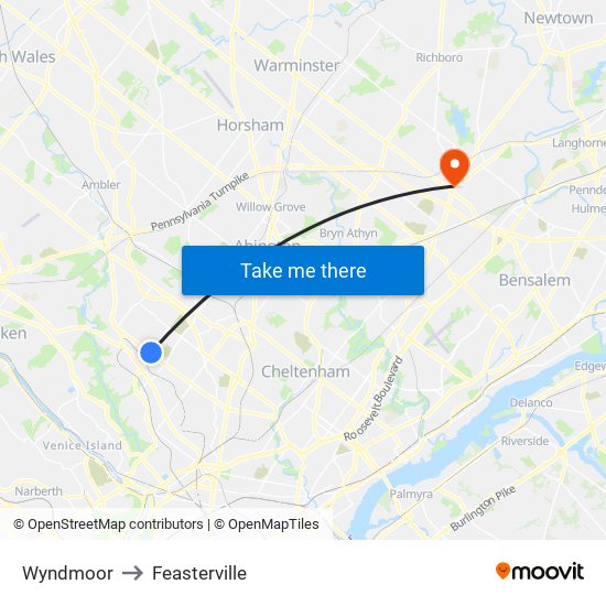 Wyndmoor to Feasterville map