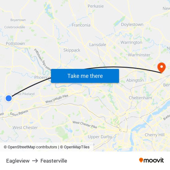 Eagleview to Feasterville map