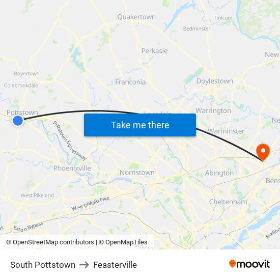 South Pottstown to Feasterville map