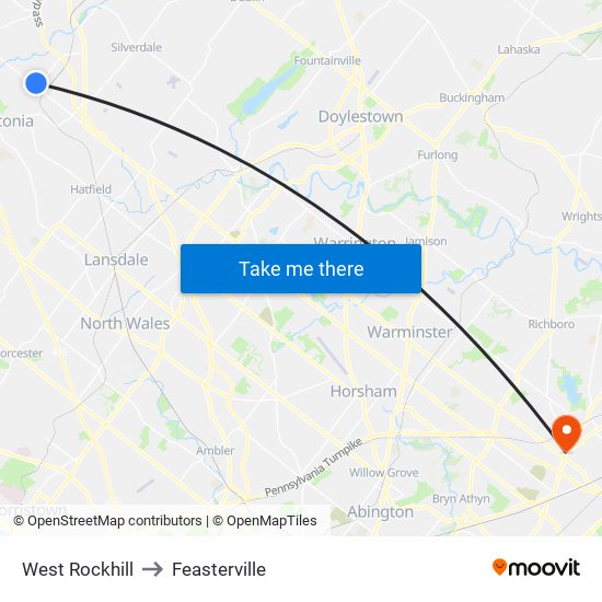 West Rockhill to Feasterville map