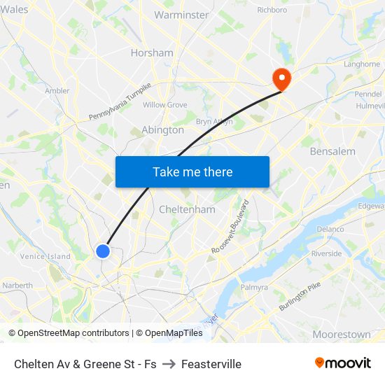 Chelten Av & Greene St - Fs to Feasterville map