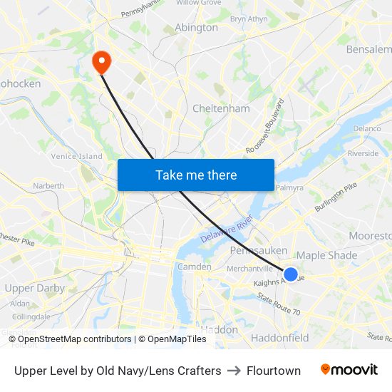 Upper Level by Old Navy/Lens Crafters to Flourtown map