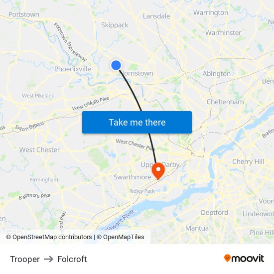 Trooper to Folcroft map