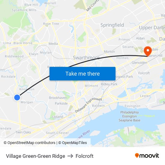 Village Green-Green Ridge to Folcroft map