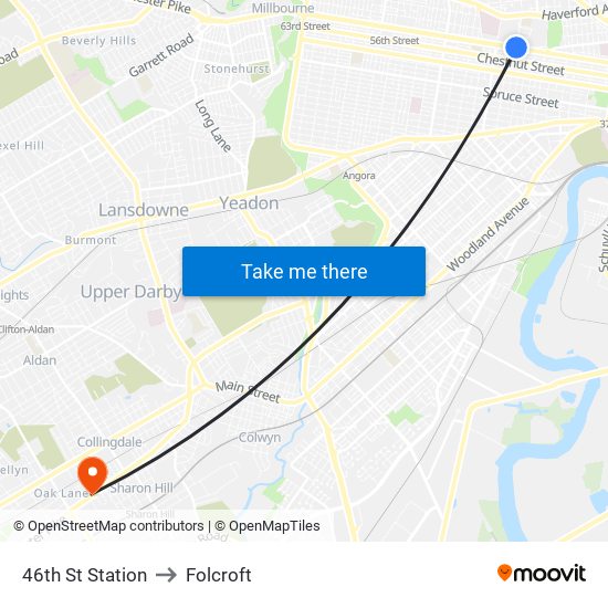 46th St Station to Folcroft map