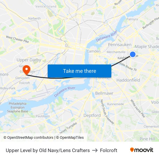 Upper Level by Old Navy/Lens Crafters to Folcroft map
