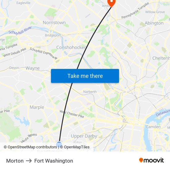 Morton to Fort Washington map