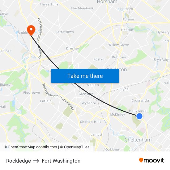 Rockledge to Fort Washington map