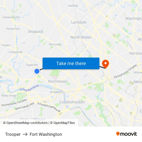 Trooper to Fort Washington map