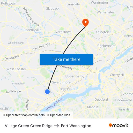Village Green-Green Ridge to Fort Washington map