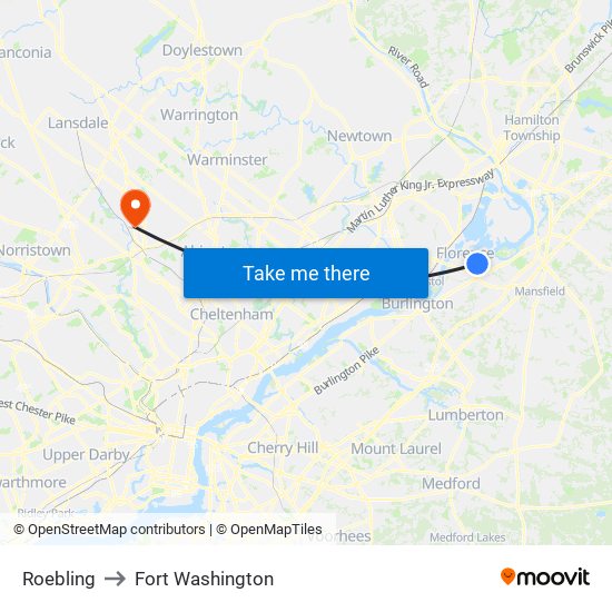 Roebling to Fort Washington map