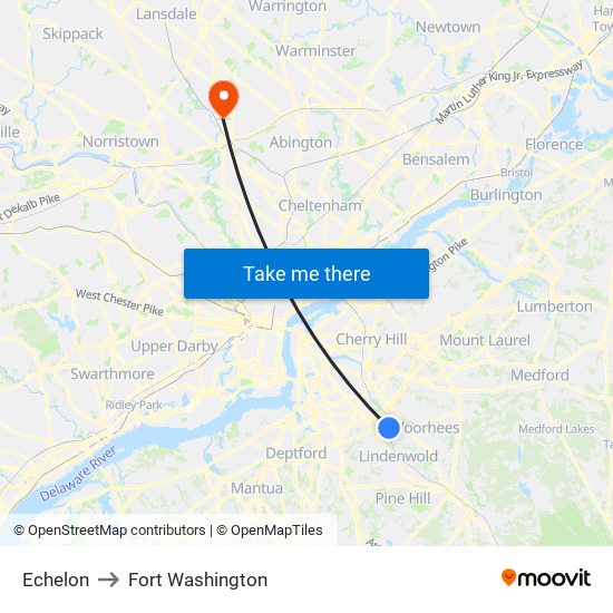 Echelon to Fort Washington map