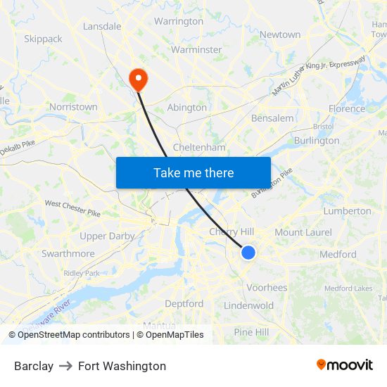 Barclay to Fort Washington map