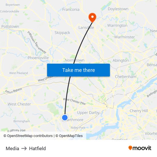 Media to Hatfield map