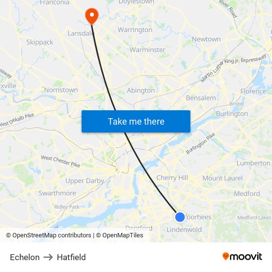 Echelon to Hatfield map