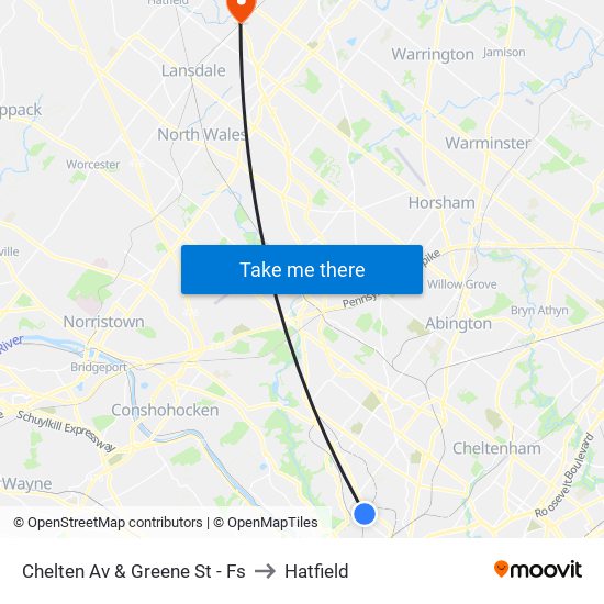 Chelten Av & Greene St - Fs to Hatfield map