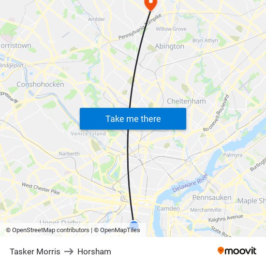 Tasker Morris to Horsham map