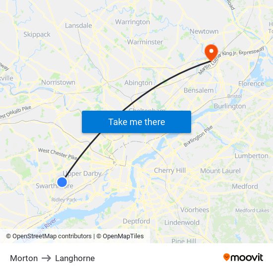 Morton to Langhorne map