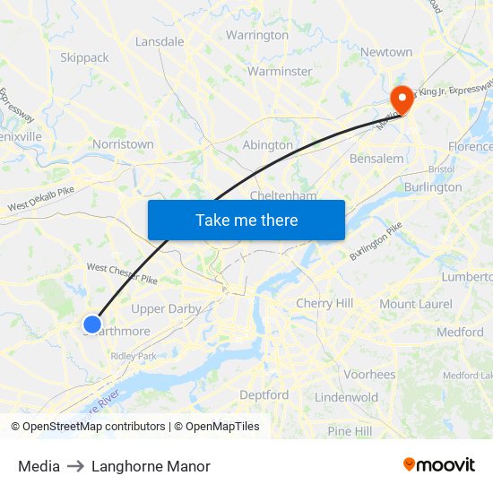 Media to Langhorne Manor map