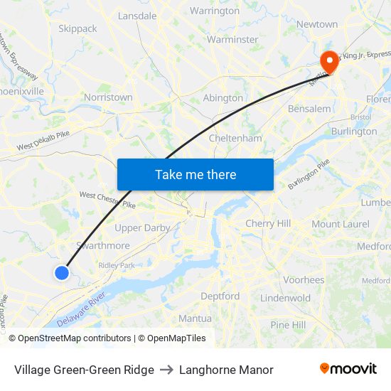 Village Green-Green Ridge to Langhorne Manor map