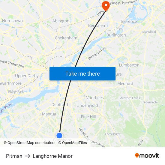 Pitman to Langhorne Manor map