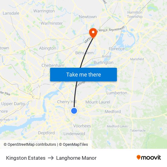 Kingston Estates to Langhorne Manor map