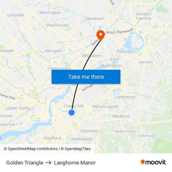 Golden Triangle to Langhorne Manor map