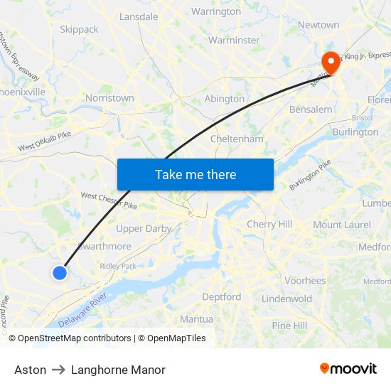 Aston to Langhorne Manor map