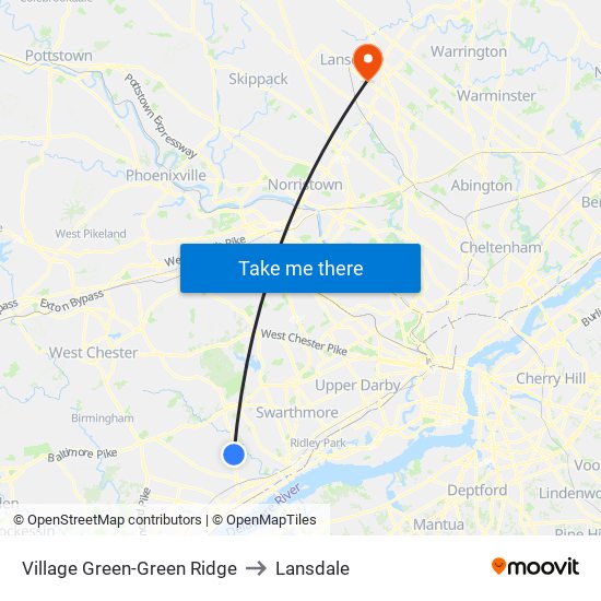 Village Green-Green Ridge to Lansdale map