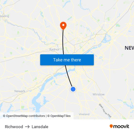 Richwood to Lansdale map