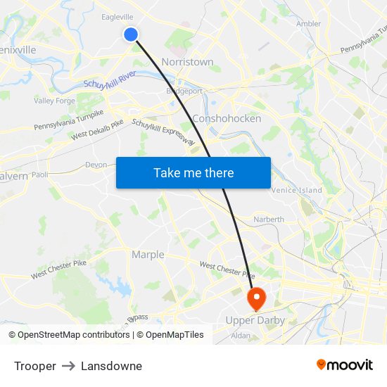 Trooper to Lansdowne map