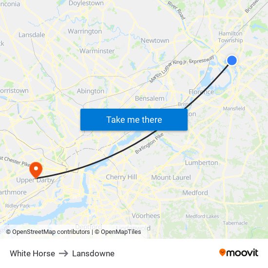 White Horse to Lansdowne map