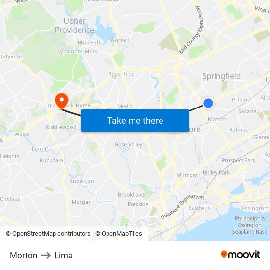 Morton to Lima map
