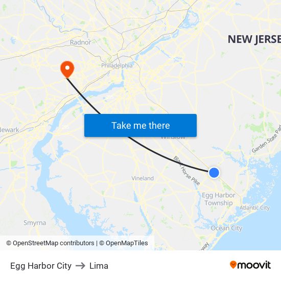 Egg Harbor City to Lima map